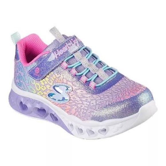 BRAND NEW girl youth skechers flutter hearts light up shoes size 2Y (lights up) - Picture 2 of 9